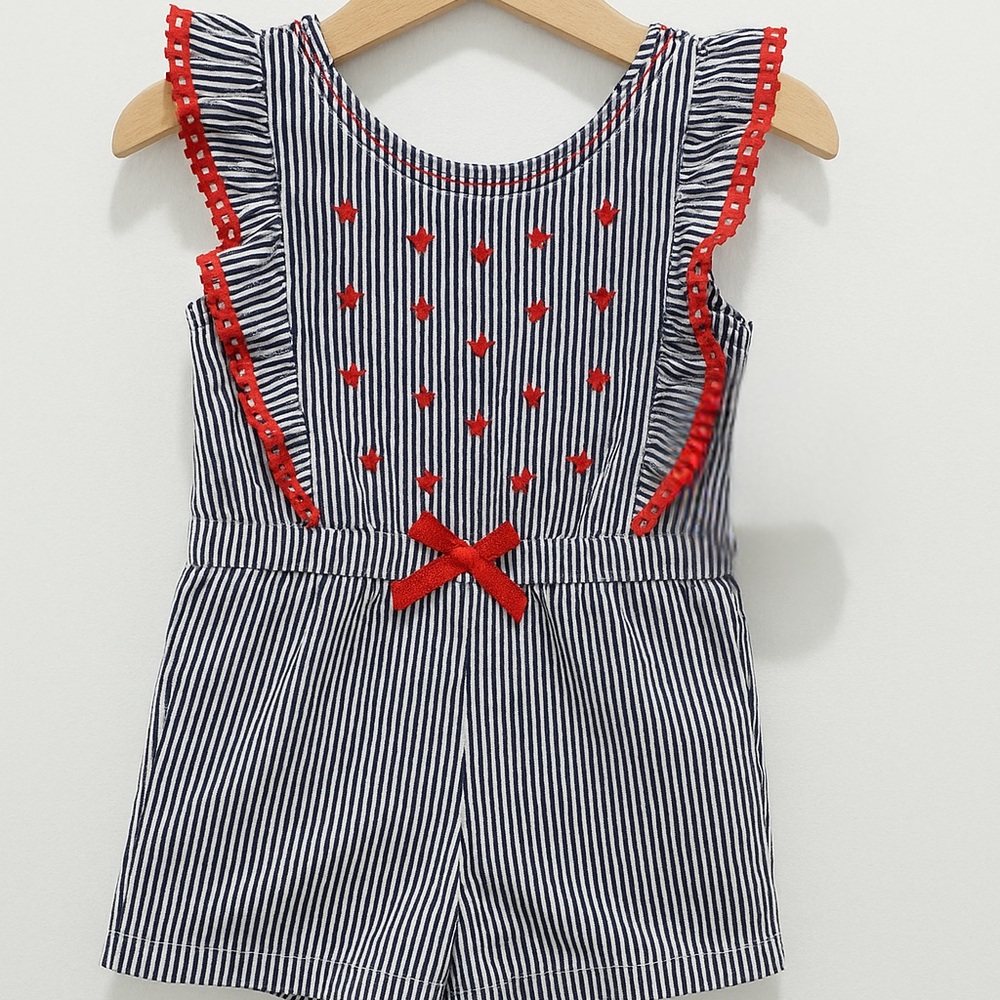 Nannette Striped One Piece with Red Accents